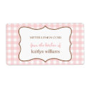 From the kitchen of pink gingham custom label label