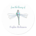 "From the library of" dragonfly bookplate sticker by KarateKatGraphics "From the library of" dragonfly bookplate sticker