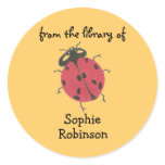 "From the library of" ladybug bookplate stickers