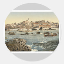 From the sea, Jaffa, Holy Land, (i.e. Israel) clas Round Sticker