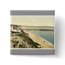 From the West Cliff, Bournemouth, England vintage Pinback Button