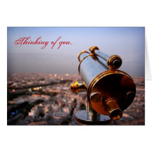 From top of Eiffel Tower-Thinking of you... Greeting Card