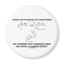 From Tryptophan To Serotonin (Chemistry Humor) Magnet