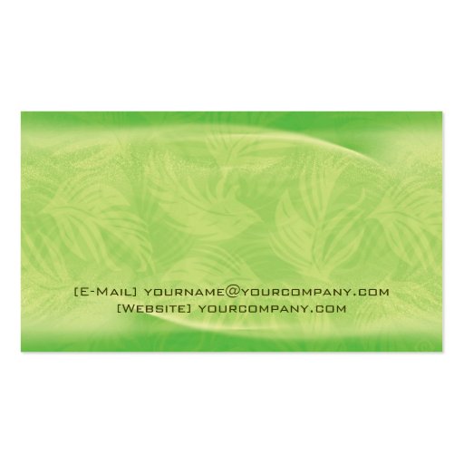 fronds in flight ~ bc business cards (back side)