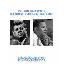front/back JFK OBAMA, American Spirit speech quote t-shirts