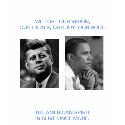 front/back JFK OBAMA, American Spirit speech quote Shirts by J2PLAY