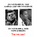 FRONT/BACK JFK to OBAMA/ part JFK "Ask not" speech t-shirts