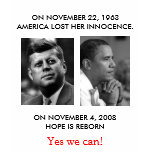 FRONT/BACK JFK to OBAMA/ part JFK "Ask not" speech t-shirts