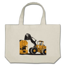 Front End Loader Digger Excavator Retro Canvas Bag