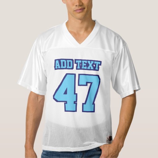 Front LIGHT BLUE NAVY WHITE Mens Football Jersey Zazzle