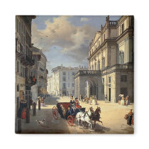 Front of La Scala Theatre, 1852 Fridge Magnet