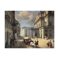 Front of La Scala Theatre, 1852 Postcard