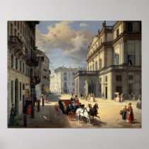 Front of La Scala Theatre, 1852 Posters