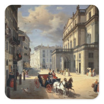 Front of La Scala Theatre, 1852 Sticker