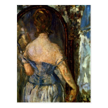 Front of the mirror - Edouard Manet Post Cards