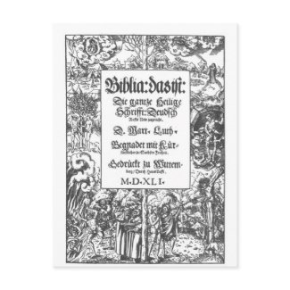 Front page Old Luther Bible postcard