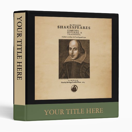Front Piece to Shakespeare's First Folio Vinyl Binder