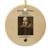 Front Piece to Shakespeare's First Folio Christmas Tree Ornaments