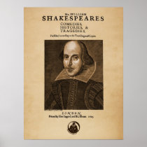 Front Piece to Shakespeare's First Folio Print