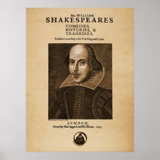 Front Piece to Shakespeare's First Folio print