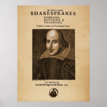 Front Piece to Shakespeare's First Folio Print
