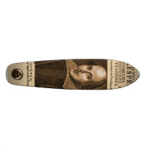 Front Piece to Shakespeare's First Folio Custom Skate Board