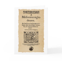 Front Piece to the A Midsummer Nights Dream Quarto Cards