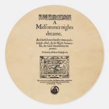 Front Piece to the A Midsummer Nights Dream Quarto Stickers