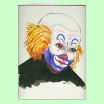 Front portrait of a Clown cards by life4paws Front portrait of a Clown cards