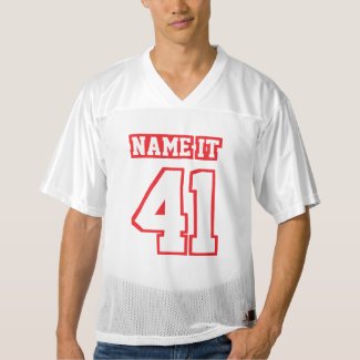 Front RED WHITE Mens Football Jersey