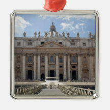 Front view of St. Peter's Basilica, Vatican. Christmas Ornament