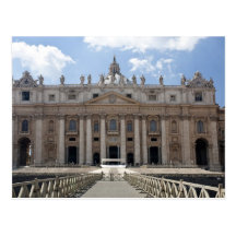 Front view of St. Peter's Basilica, Vatican. Postcards