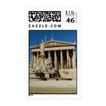 Front view of the Vienna parliament, Austria Stamps