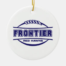 Frontier Red Hawks Logo final 1 color Navy Ornament