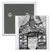 Frontispiece by Thomas Hobbes  of Malmesbury Pinback Buttons