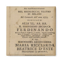 Frontispiece from Mozart's 'Lucio Silla' Magnet