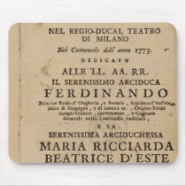 Frontispiece from Mozart's 'Lucio Silla' Mouse Pads