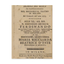 Frontispiece from Mozart's 'Lucio Silla' Post Cards