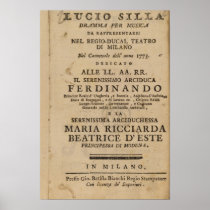 Frontispiece from Mozart's 'Lucio Silla' Posters