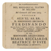 Frontispiece from Mozart's 'Lucio Silla' Sticker
