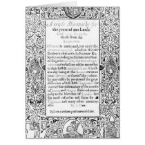 Frontispiece to a Roman Calendar, 1591 Card