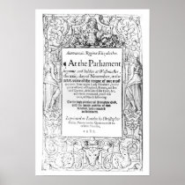 Frontispiece to an account of parliament poster