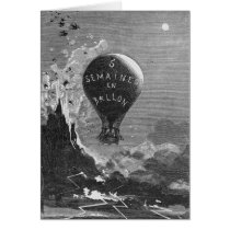 Frontispiece to 'Five Weeks in a Balloon' Greeting Cards