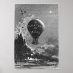 Frontispiece to 'Five Weeks in a Balloon' Poster