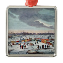 Frost Fair on the River Thames near the Temple Christmas Tree Ornaments - Ornament