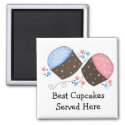 Frosted Cupcakes with Cute Saying magnet