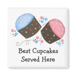 Frosted Cupcakes with Cute Saying Refrigerator Magnets