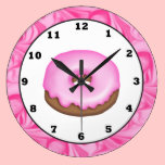 Frosted Donut sweet treat wall clock wall clocks