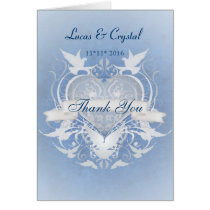 Frosted Fairy Tale Blue Thank You Note Card