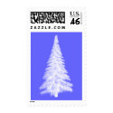 Frosted Fir Trees Postage Stamps Blue